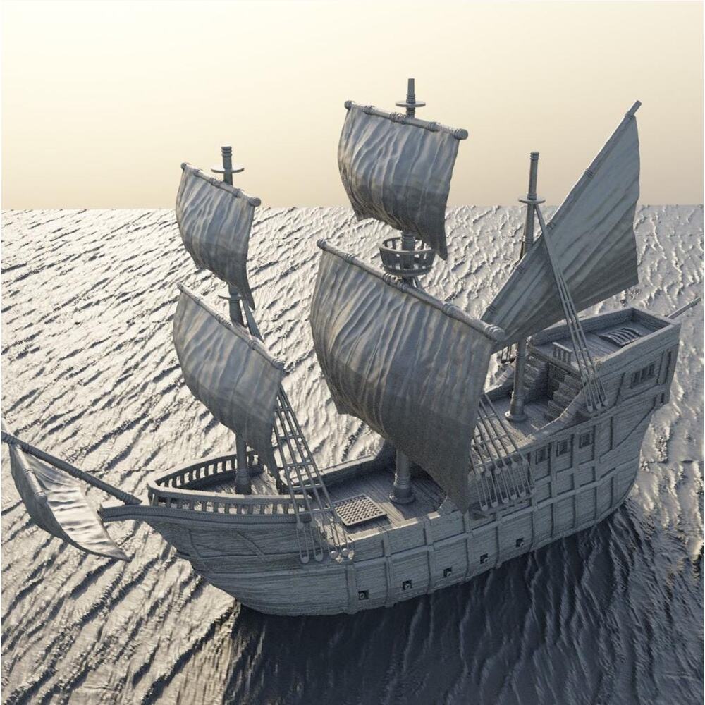 Caravel Merchant Ship Tabletop Terrain